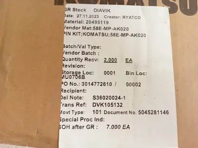 New | in-Stock KOMATSU 58E-MP-AK020 Parts British Columbia CA | Lenmark #1440242
