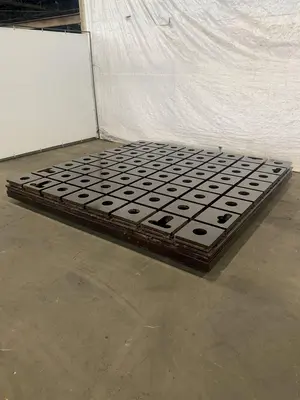 120" X 120" X 10" T-SLOTTED FLOOR PLATE. STOCK # 0416223