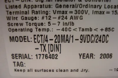 NEW MOORE INDUSTRIES ECT/4-20MA/1-9VDC/24DC-TX