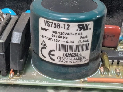 Densei-Lamda VS75B-12 Power Supply Board 12VDC 6.3A Used