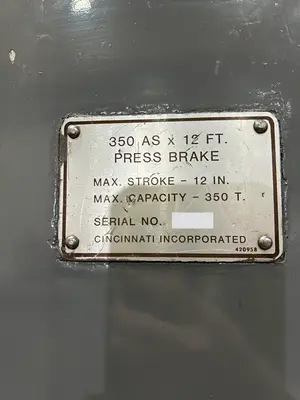 350 TON X 14' CINCINNATI MODEL #350AS12 HYDRAULIC PRESS BRAKE: YOBRO #25203