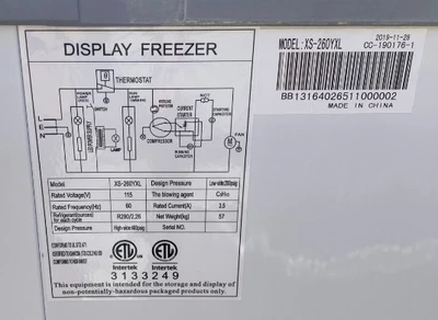 171-0112 39” Self Contained Ice Cream Freezer