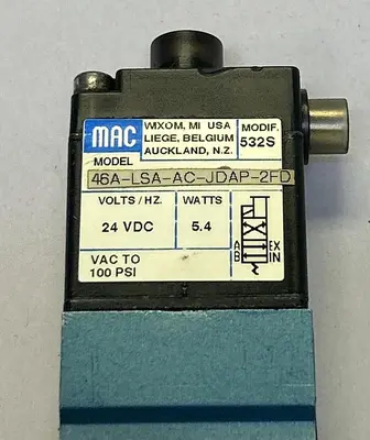 Used MAC VALVES 46A-LSA-AC-JDAP-2FD Pump & Valve Parts Ohio US | Surplus Asset Holdings #1239485