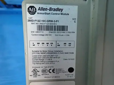 USED ALLENBRADLEY 280DF12Z10CGRW3P1