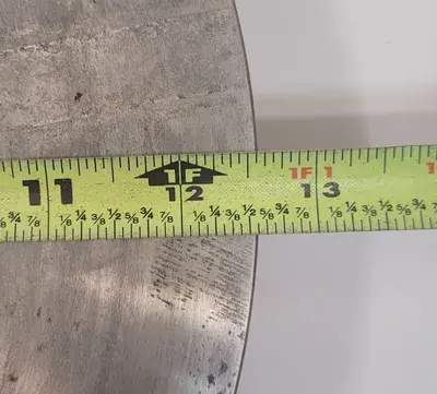 LATHE CHUCK BACK PLATE – 12-1/2IN OD, 4IN CENTER HOLE, 2IN THICKNESS