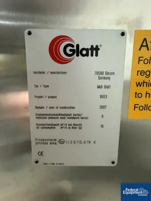 USED Glatt Glatt Midi-Glatt Fluid Bed Dryer, S/S