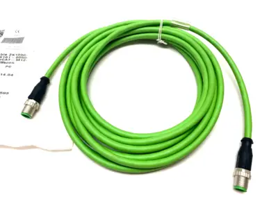 USED BECKHOFF DOUBLE ENDED ETHERCAT CABLE M12 M TO M 4-PIN