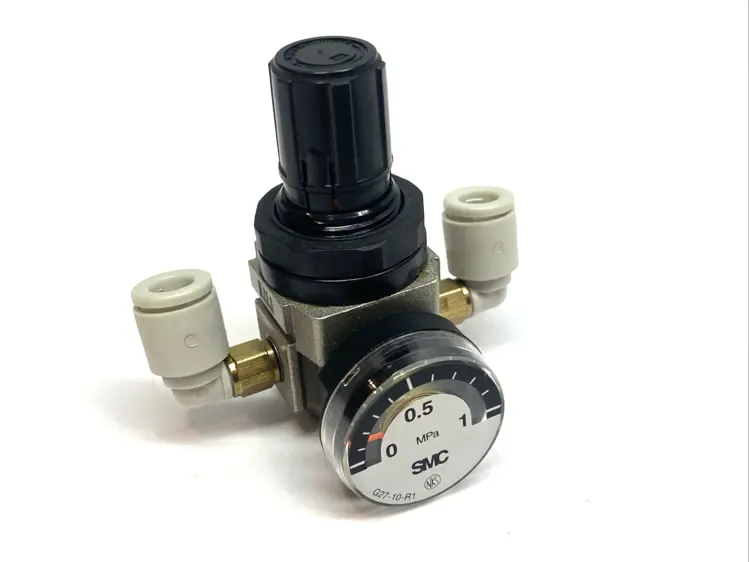 Used SMC Pneumatic Modular Pressure Regulator 0.05-0.7MPa w/ G27-10-R1 Gau Air Pressure Regulators Michigan US | Maverick Industrial Sales #1389626
