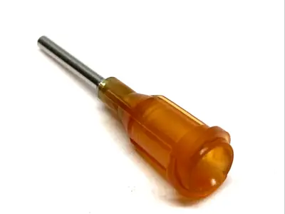New | in-Stock Nordson EFD Optimum Dispensing Tips 15Ga Amber Straight 0.5" BOX OF 50 Syringes Michigan US | Maverick Industrial Sales #1398461