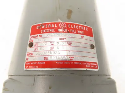 General Electric DC Motor 1/2Hp 1725rpm 90-100VDC 56C Statotrol Full Wave