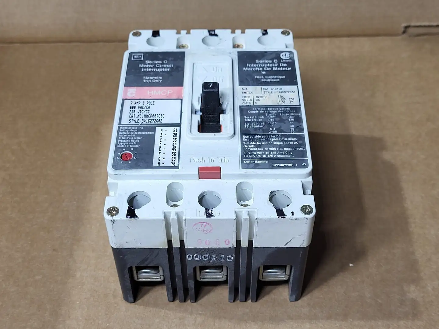Used EATON CUTLER-HAMMER HMCP007C0C Switchgears British Columbia CA | Lenmark #477714
