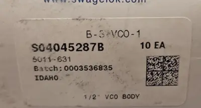 Swagelok B-37VC0-1 Tube Fitting 1/2" Box With 10 Loc4E49