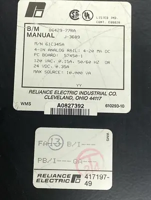 USED RELIANCE ELECTRIC 61C345A