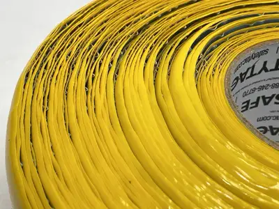 USED SAFETYTAC YELLOW FLOOR MARKING TAPE 4" X 100'