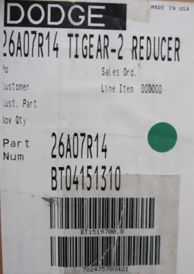 NEW DODGE 26A07R14 GEAR REDUCER 7.5:1