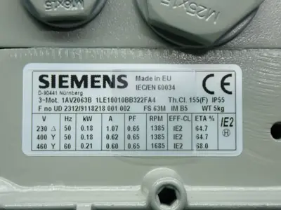 NEW SIEMENS 1AV2063B 1LE10010BB322FA4