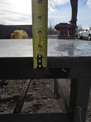 144" x 48" Heavy-Duty Steel Fabrication Table | 1" Thick Top | 35" Height