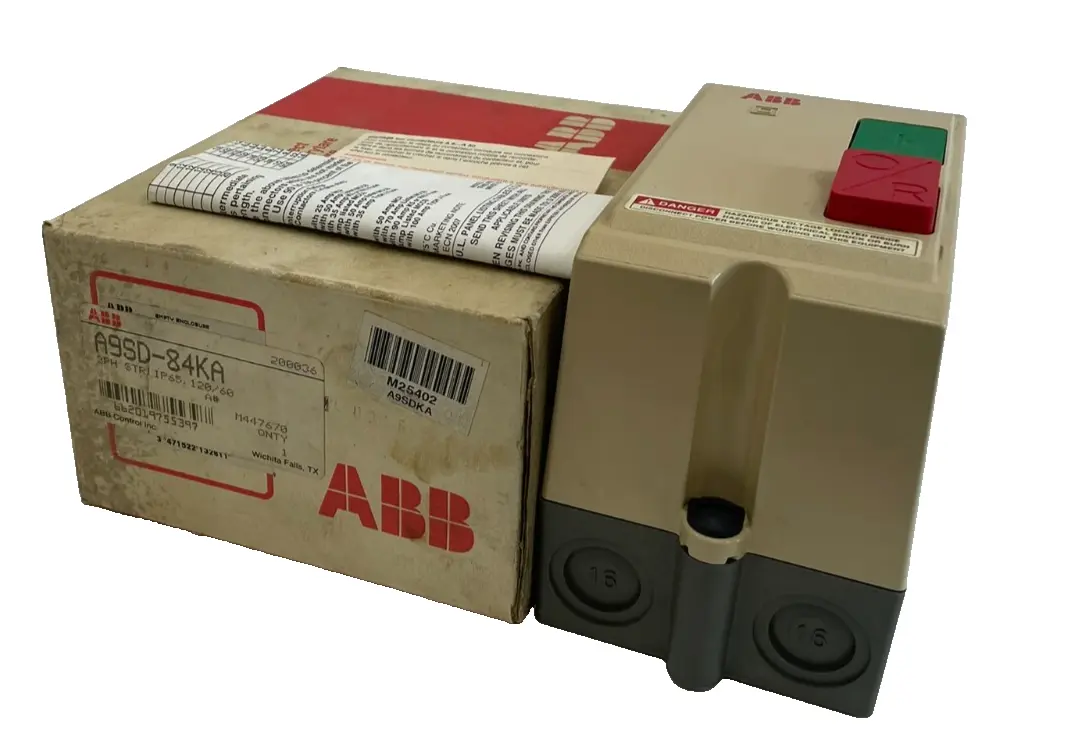 NEW ABB A9SD-84KA MANUAL STARTER 3PH IP65, 120/60AMP A9SD84KA