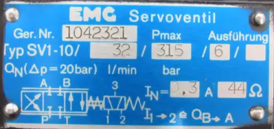 NEW EMG SV1-10/32/315/6 SERVO VALVE 1042321 SV110323156