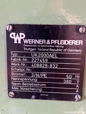 USED WERNER & PFLEIDERER UK2000AEL
