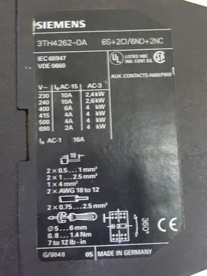 USED SIEMENS 3TH4262-0A