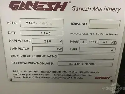 USED 2007 GANESH VMC-4020