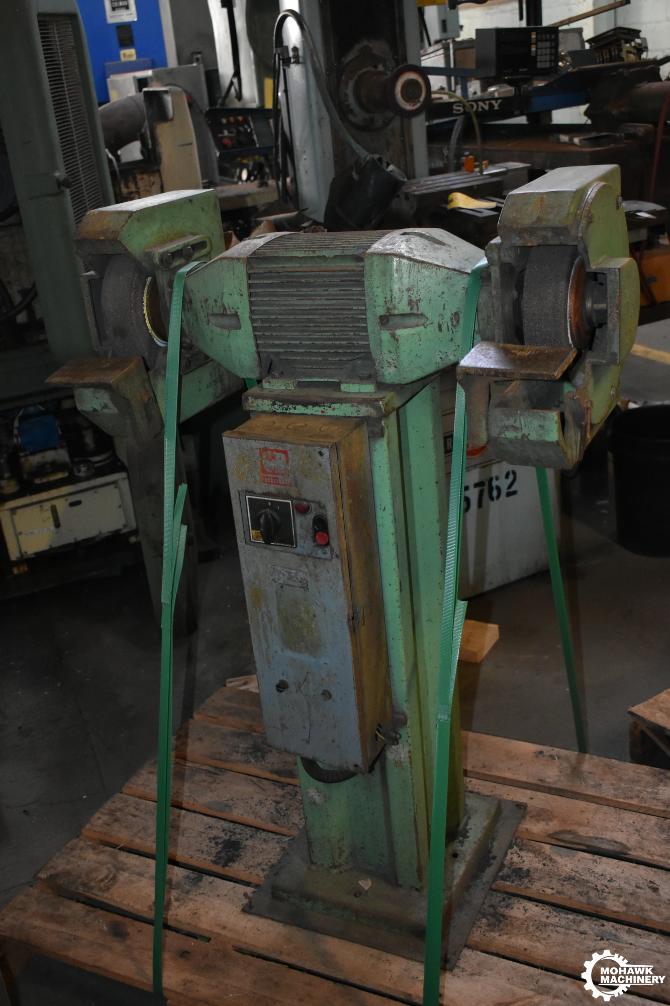 12” REBEL “EC2.5” DOUBLE-END PEDESTAL GRINDER w/(2.5) HP - TILT TABLES