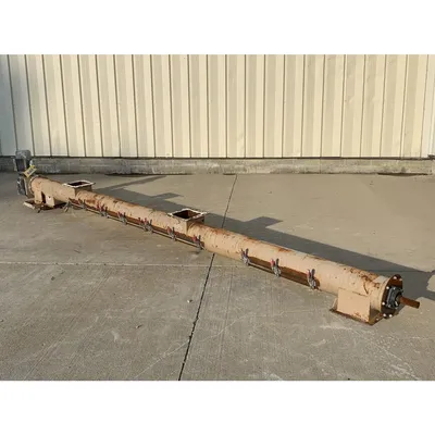 7" dia. X 13'-6' long Tubular Screw Conveyor w/ PVC Auger