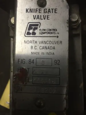 FCC 3" Knife Gate Valve Hand Wheel Operated