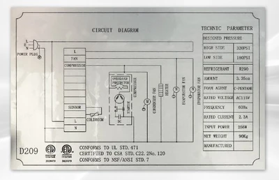 171-0044 36” Undercounter Self Contained Cooler