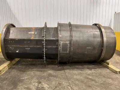 48" X 3-STAGE RANSOHOFF ROTARY DRUM BATCH AUTOMATIC PARTS DEBURR & WASHER SYSTEM, NEW 2013: YOBRO #24300