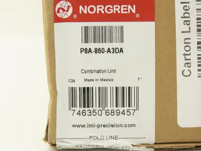 Norgren P8A-860-A3DA Air Line Filter Regulator Lubricator Combo 17 Series 1"NPT