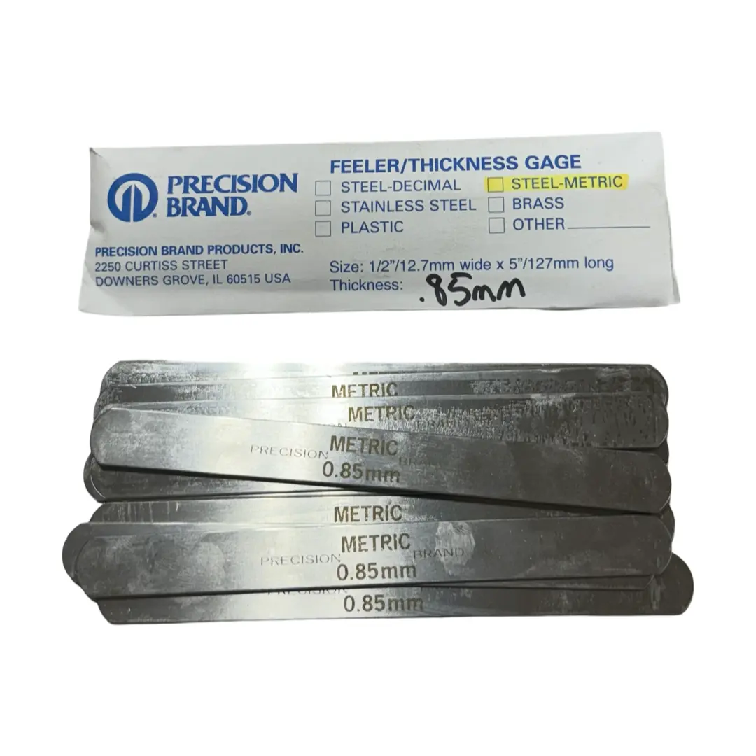 Precision Brand 0.85mm Metric Steel Feeler Gage 12.7mm  x 127mm Blades 10pk