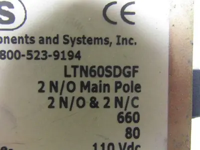 Panel Components LTN60SDGF Contactor 2 N/O Main Pole Aux Contacts 2 N/O 2 N/C