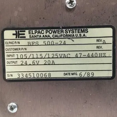 USED ELPAC POWER SYSTEM BFS 500-24