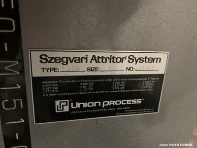 Used Union Process 1-SDG Attritor - 3 HP XP Motor, 3/230/460V