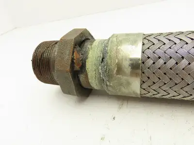 Hydra Stainless Steel Braided Flex Hose 1-1/2" x 27" Long 1-1/2" NPT Male Ends