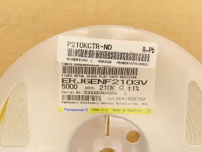 Panasonic ERJ6ENF2103V Fixed Metal Glaze Flat Chip Resistor 210K ±1% 5000 Pcs
