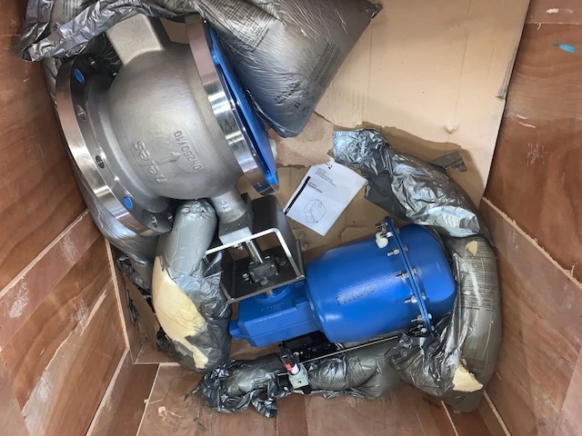 10" Jamesbury V-Ball Valve Air Operated Stainless New Storeroom Spare
