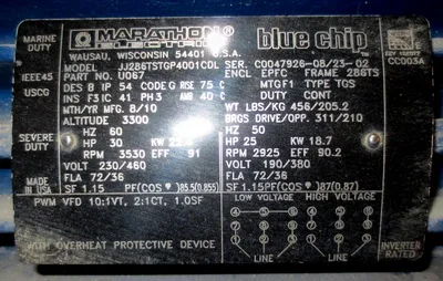 USED 2010 MARATHON ELECTRIC BLUE CHIP JJ286TSTGP4001CDL