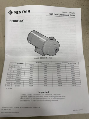 PENTAIR Berkeley B78643 Centrifugal Pumps | Fram Fram LLC (10)