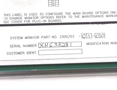 USED BENTLY NEVADA 3300/03-01-00 SYSTEM MONITOR 3300030100