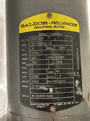 Boston Gear F721-40-B5-G 90V DC Gear Drive 40:1 w/ CDP3330 Motor 0.5HP