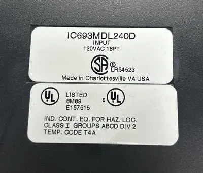 Used GE FANUC IC693MDL240D Industrial Controls | Surplus Asset Holdings #1221063
