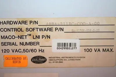 USED BARBER COLMAN 40BA-211BC-C00-A-00
