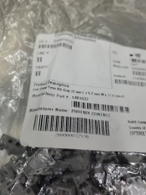 Phoenix Contact 1401637 End Bracket Clamp, 22mmx6.2mmx11.4mm -Lot of 48. 4C-36