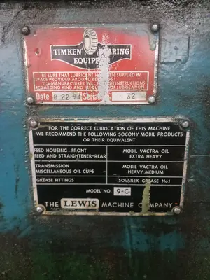 1974 LEWIS 9-C Straightener and Cutoff | Barbarotto Int'l Sales Corp (9)