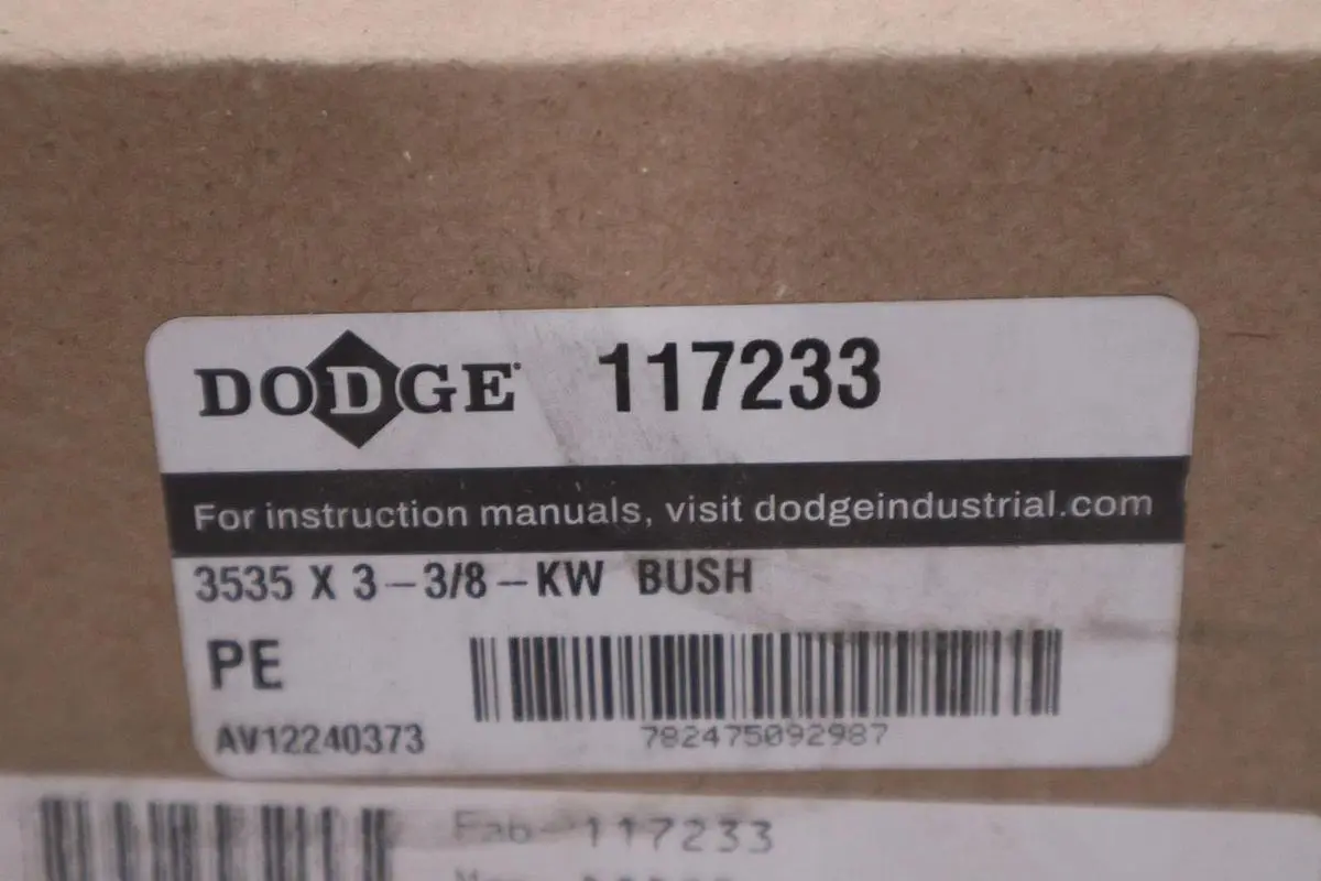 Dodge 117233 3535 X 3 -3/8-KW TAPER LOCK BUSH - NEW IN BOX - STOCK GF456A