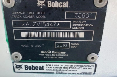 Used 2016 BOBCAT T550 Skid Steer Loaders IE | CB Stores Ltd #1419082