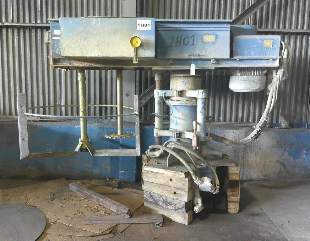 SPC9346  Mixer and Blender 50/10 hp Hockmeyer disperser, air over oil lift, dual shaft